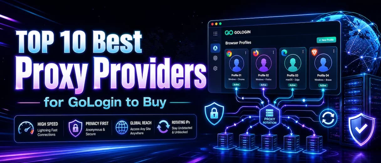 A list of the top proxy gologin services compared for managing multiple browser profiles.