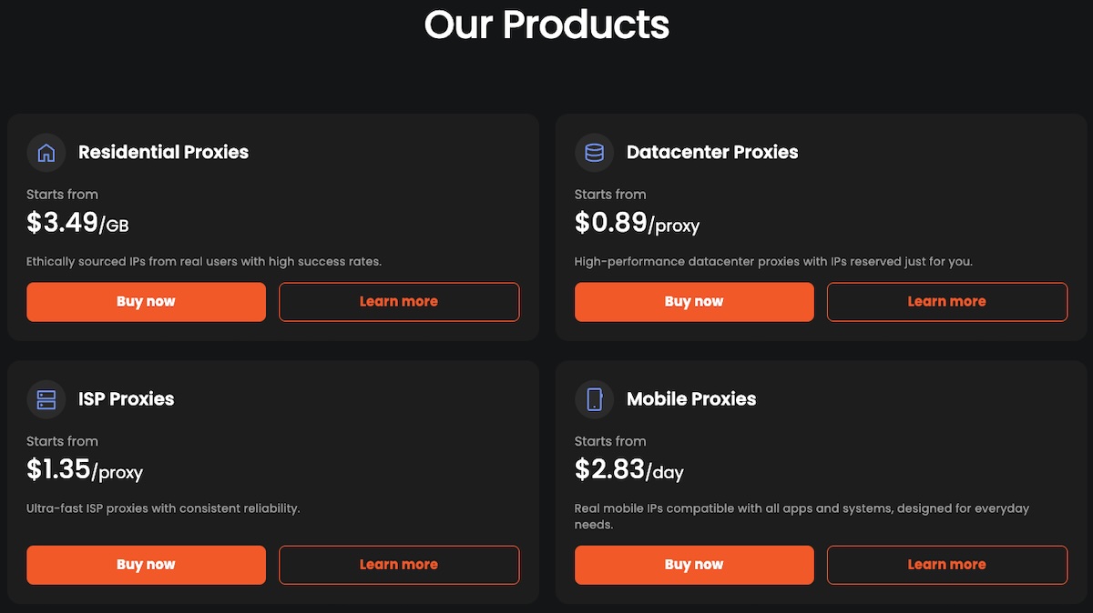 MarsProxies Offerings