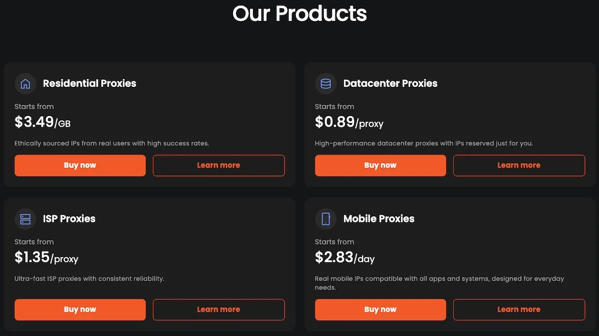 MarsProxies Offerings