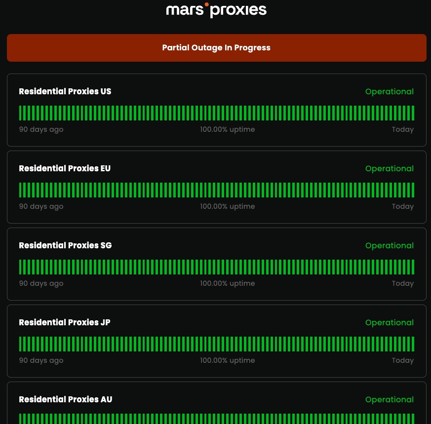 MarsProxies Status