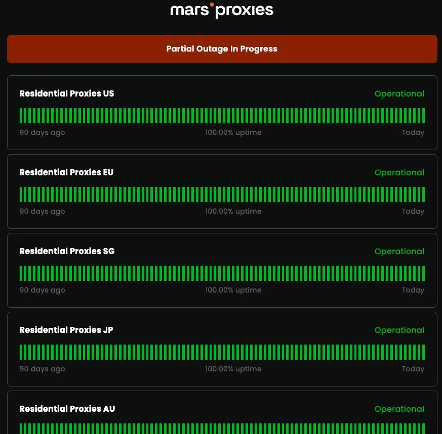 MarsProxies Status