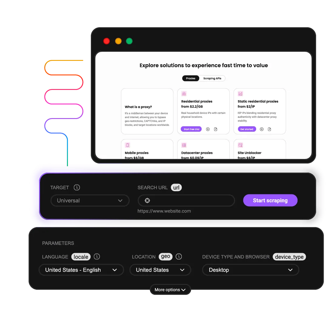 Decodo Amazon, Google, YouTube اور دیگر جیسے مشہور ویب سائٹس کے لیے تیار شدہ سکریپنگ ٹیمپلیٹس
