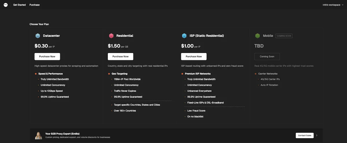 Roundproxies dashboard